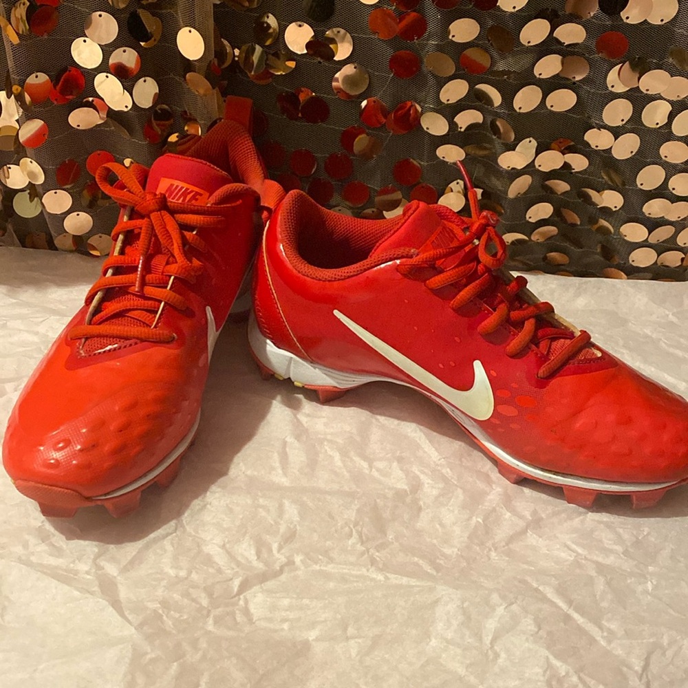NIKE FASTFLEX baseball cleats red & white size 7 #514